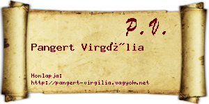 Pangert Virgília névjegykártya